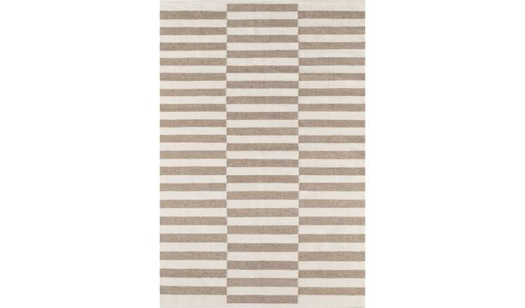 Hanse Home Grey Vika Striped Handwoven Wool Reversible Rug - 200 x 300cm