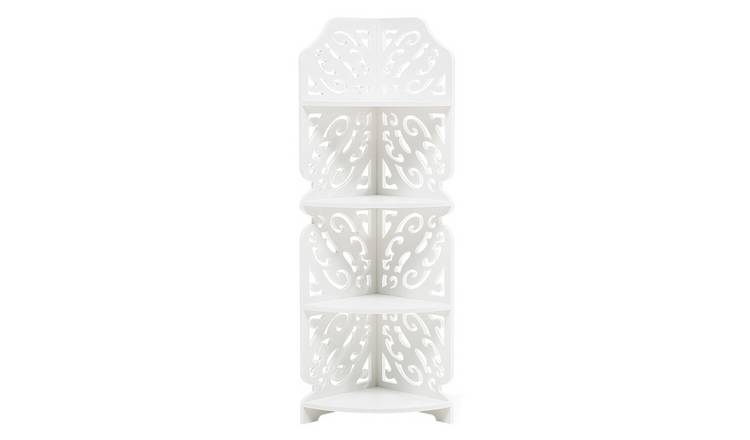 Living and Home 4-Tier Corner Plant Display Stand - White