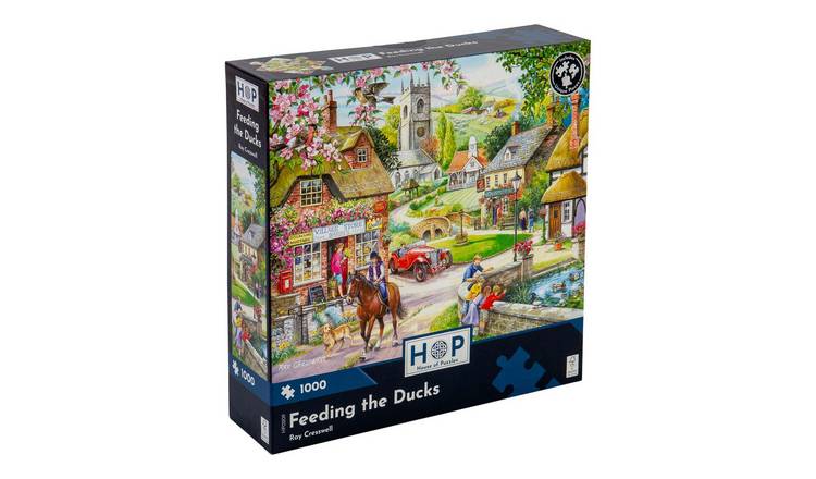The House of Puzzles Feeding The Ducks 1000 Piece Jigsaw Puzzle