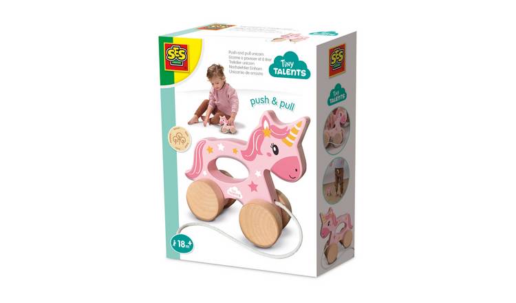 SES Creative Pull Along Toy 2 In 1 Wooden Unicorn