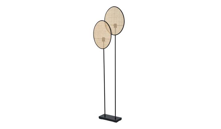 Osram Decor Rattan Dandelion Twin 2xE27 Standing Floor Lamp - Brown
