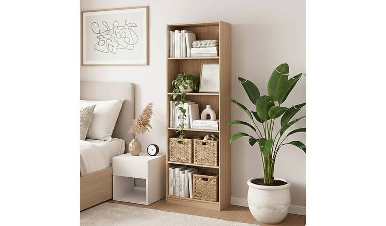 Vida Designs Cambridge 5 Tier Extra Large Freestanding Bookcase - Oak