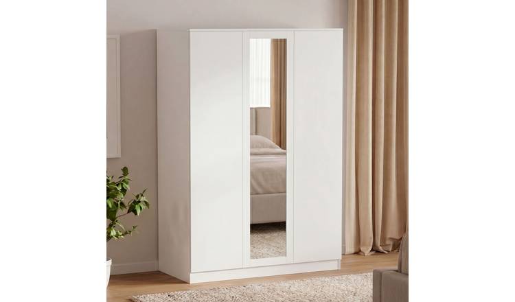 Vida Designs Denver 3 Door Mirrored Wardrobe - White