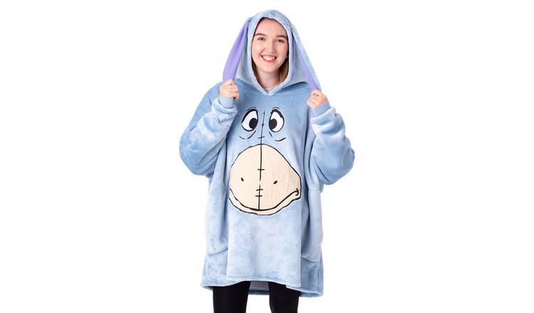 Disney Eeyore Adult Womens Blanket Hoodie - Blue