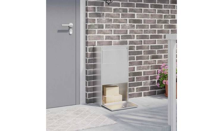 Walplus Stainless Steel Parcel Drop Box - Silver - 44 x 22 x 82 cm