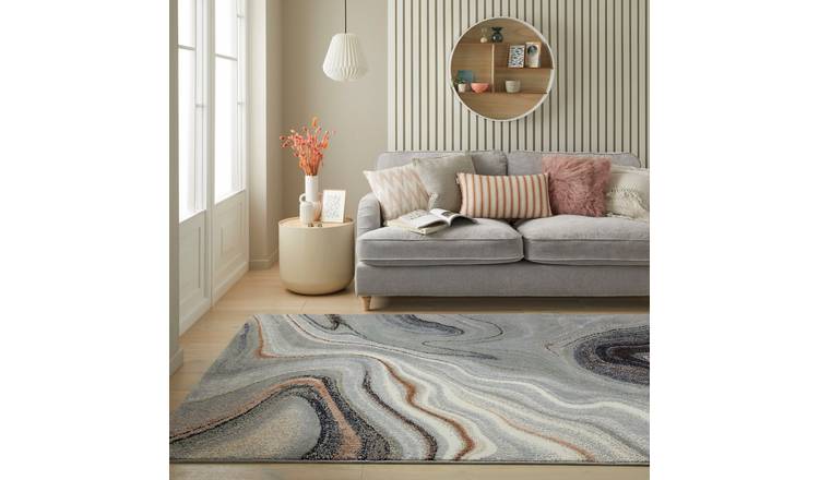 Mega Flooring Grey Modern Abstract Rug - 80 x 150cm