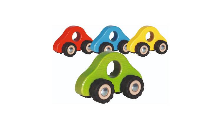 Goki 8 Piece Assorted Wooden Push Along Toy Cars