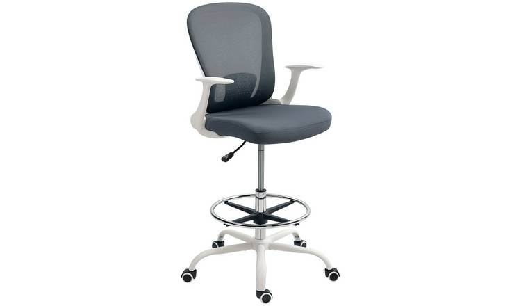 HOMCOM Mesh Drafting Chair for Standing Desk - Grey