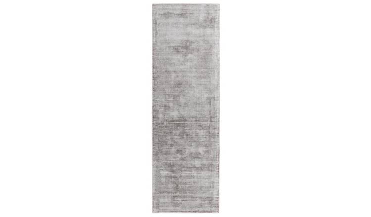 Mega Flooring Silver Handmade Plain Rug - 66 x 240cm