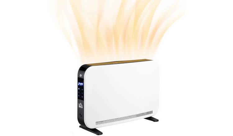HOMCOM Adjustable Portable Electric Heater with Timer - White