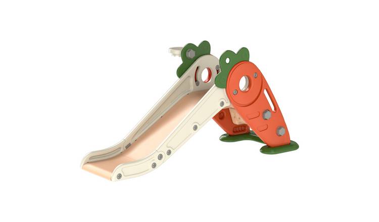 AIYAPLAY 3 in 1 Foldable with Basketball Hoop Kids Slide - Orange