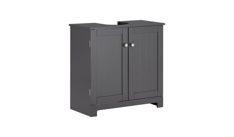 SoBuy 1 Adjustable Shelf Under Sink Cabinet for Pedestal Sink - Dark Grey
