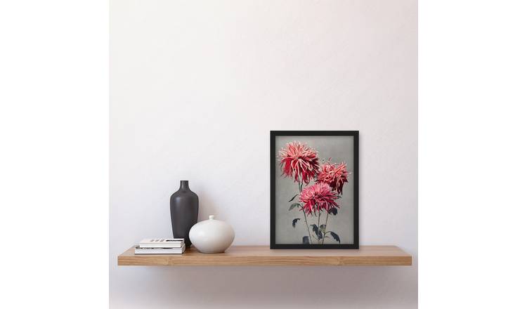 Ogawa Kazumasa Pink Chrysanthemum Flowers Framed Art Print - A4