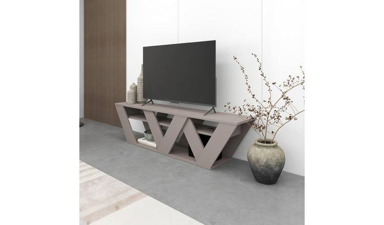 Decortie Ralla Particleboard TV Unit with Metal Frame - Mocha