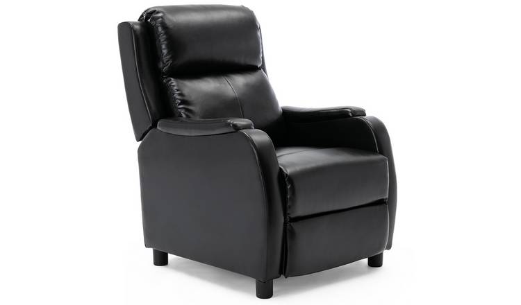 Furniture Online Churwell Bonded Leather Pushback Recliner Chair - Black