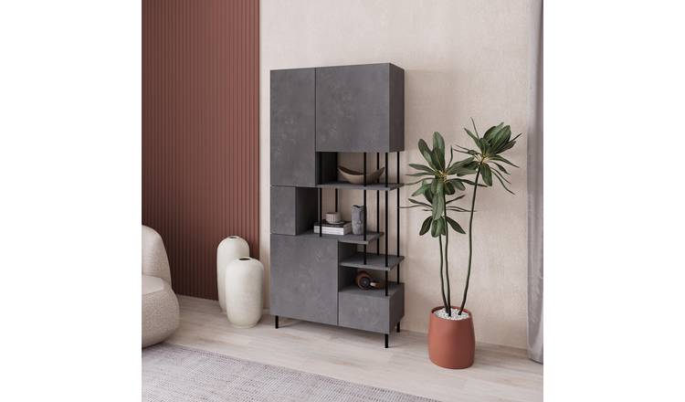 Decortie Key Particleboard Shelving Unit - Retro Grey