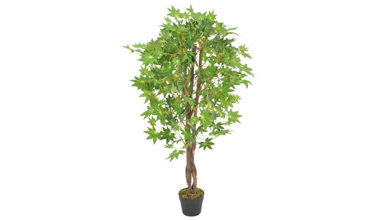 Walplus Artificial Maple Tree with Pot - Brown and Green - 120 cm