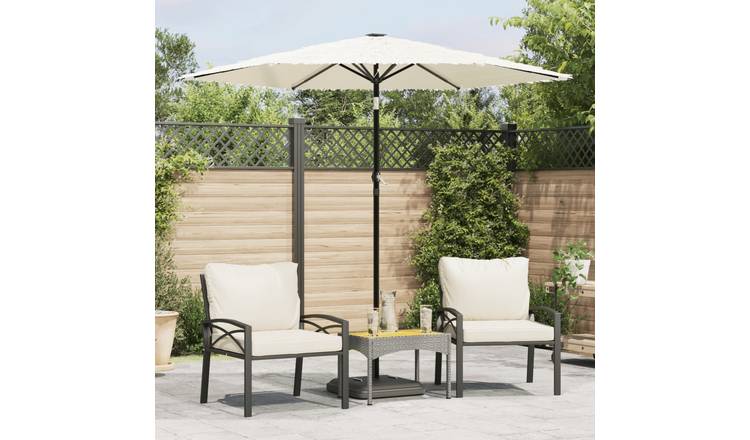 Walplus Polyester Garden Parasol - White - 223 x 223 x 213 cm