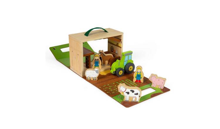 Bigjigs Toys Farm On The Go Playset - 2 Years +
