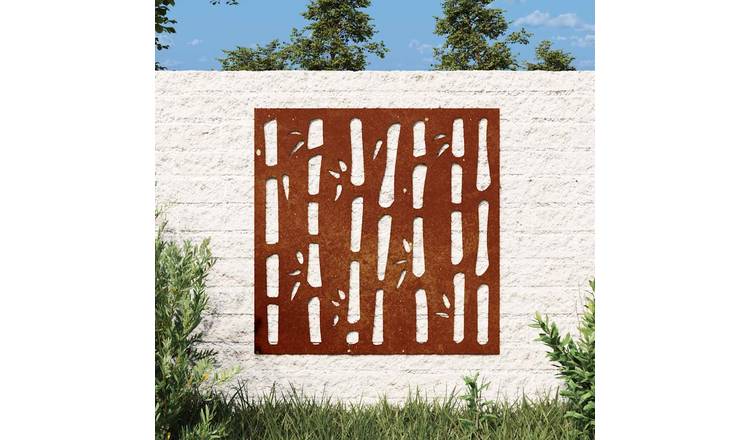 Walplus Steel Garden Wall Decoration Corten Design - Rusty - 55 x 55 x 0.7 cm