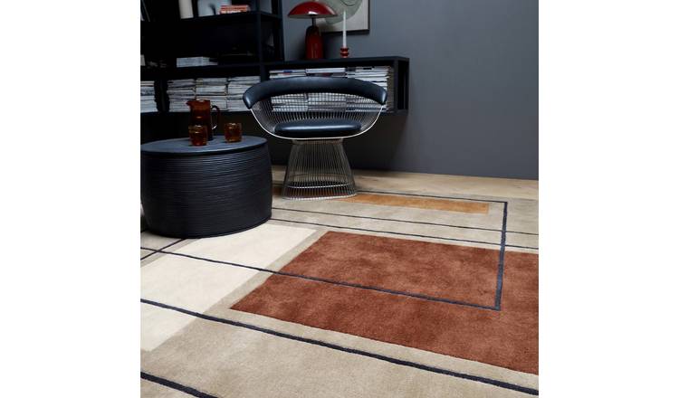 Mega Flooring Orange Handmade Geometric Rug - 120 x 170cm