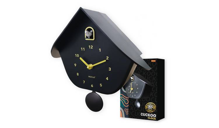Walplus Matt Cuckoo Wall Clock - Black