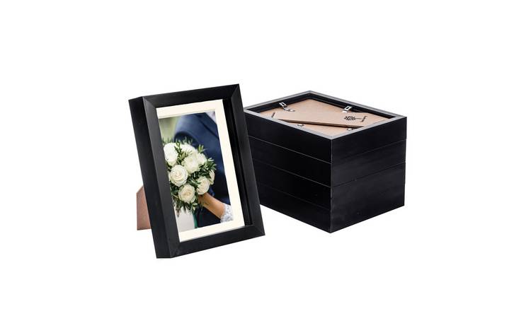 Nicola Spring 3D Box Photo Frames - 5 x 7" with Mount - Set of 5 - Black