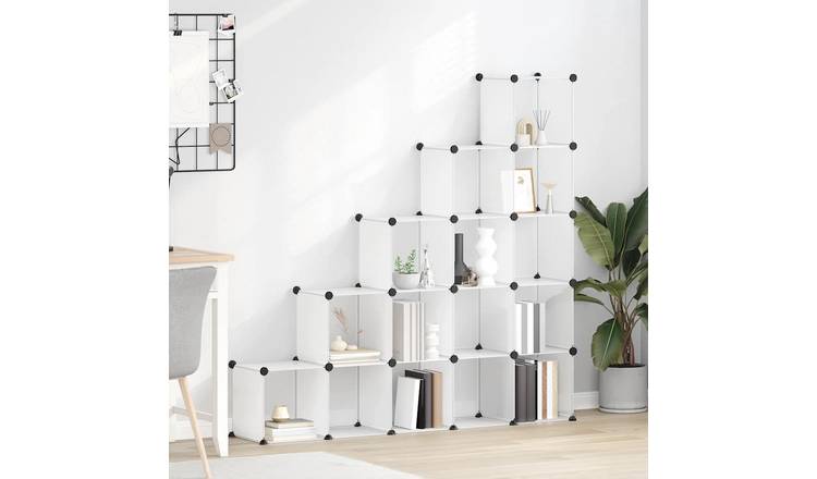 Walplus 15-Cube Plastic Storage Cube Organiser - Transparent - 155 x 32 x 153.5