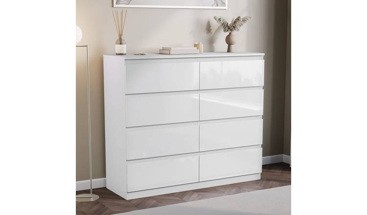 Vida Designs Glinton 8 Drawer Chest - White