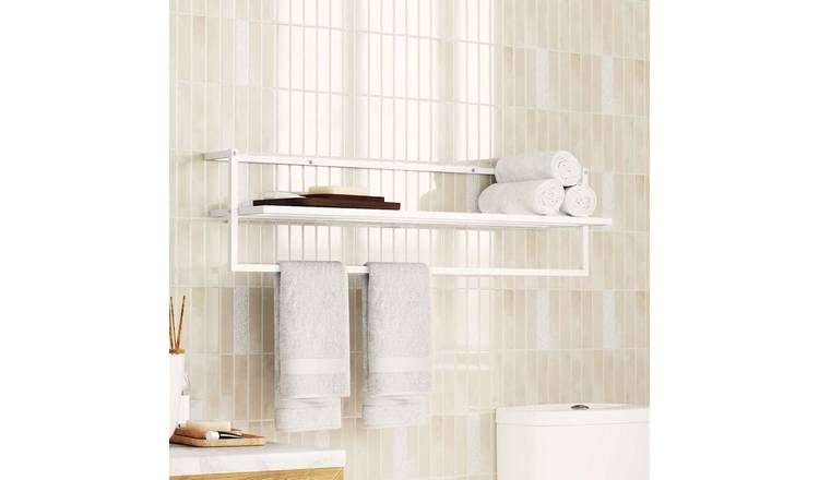 Walplus Iron Towel Rack - White - 95 x 25 x 22 cm