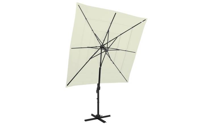Walplus Polyester Garden Parasol - Sand - 250 x 250 x 246 cm