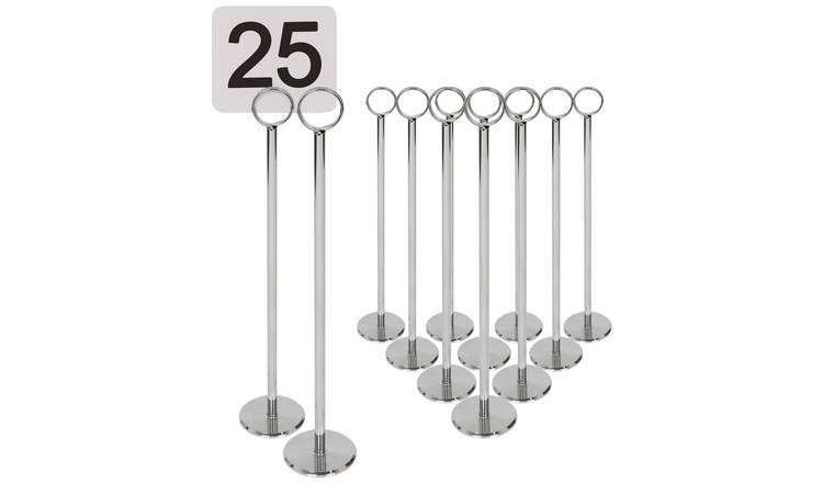 Argon Tableware Table Numbers with Holders -Silver - Pack of 25