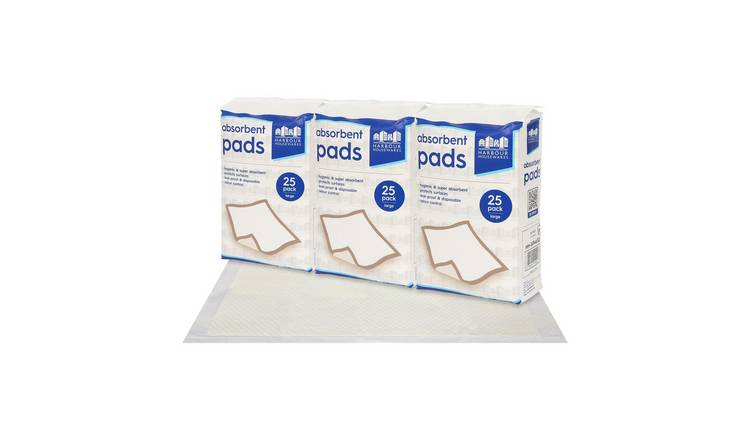 Harbour Housewares Disposable Incontinence Bed Pads - Pack of 75