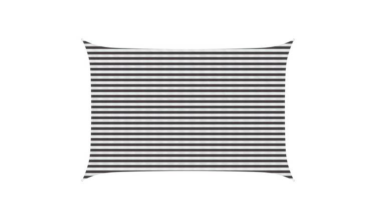Walplus Rectangular HDPE Sun Shade Sail - Anthracite and White - 300 x 500 cm