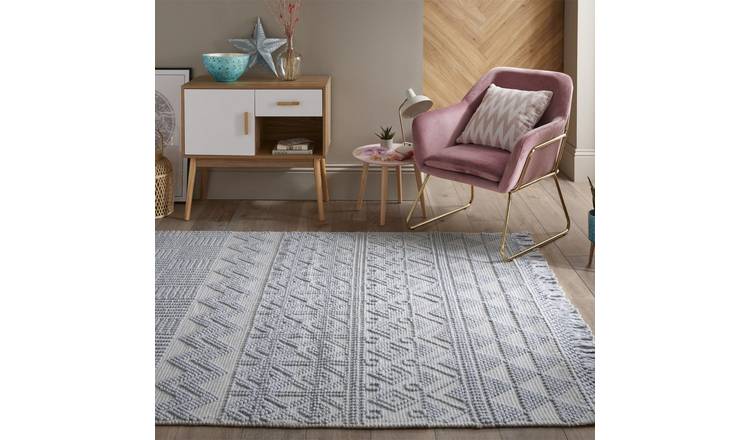 Mega Flooring Blue Kilim Geometric Rug - 160 x 220cm