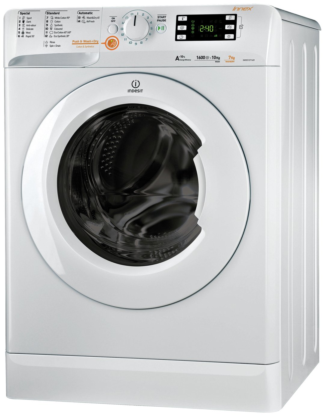 Indesit XWDE75140XW 7KG / 5KG 1400 Spin Washer Dryer - White