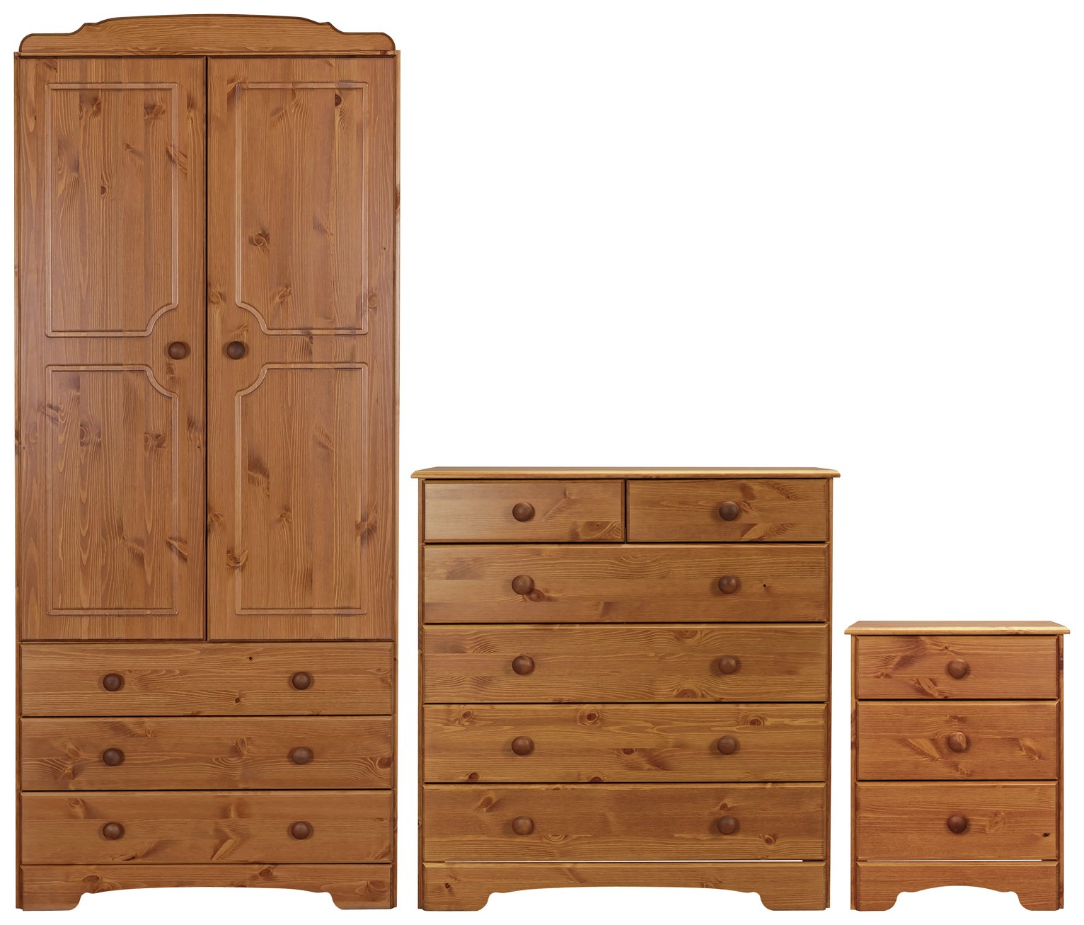 Argos Home Nordic 3 Piece 2 Door Wardrobe Set - Pine