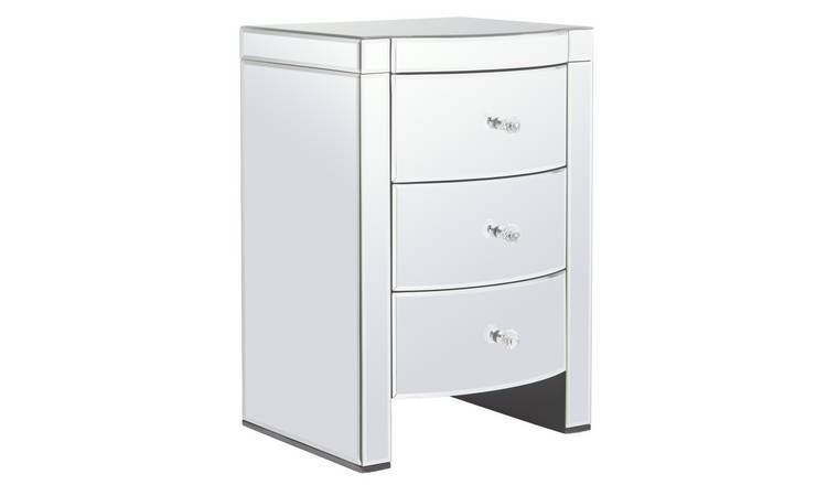 Mirrored chest of drawers deals and bedside tables