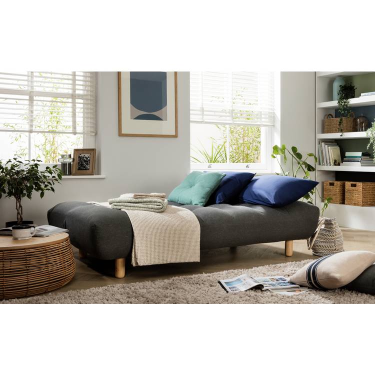 Habitat Kota 3 Seater Fabric Clic Clac Sofa Bed - Charcoal 0
