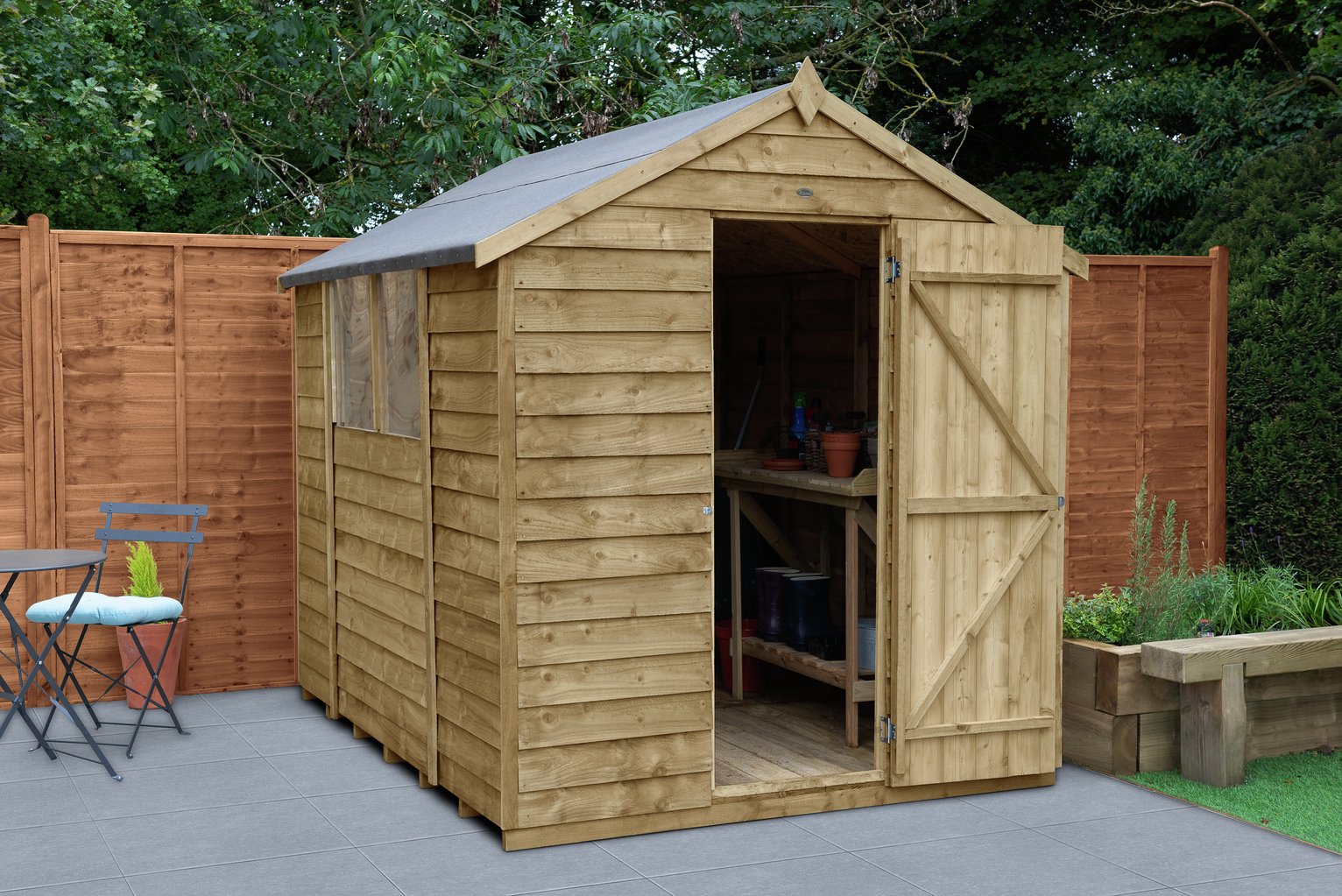Forest 8 x 6ft Overlap Wooden Apex Shed at Argos Reviews