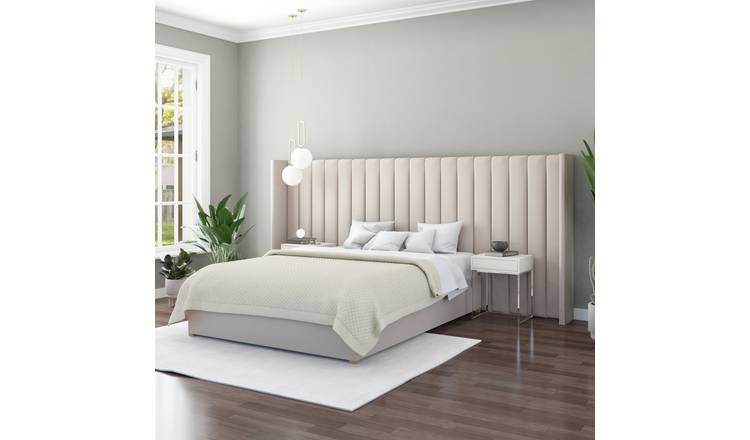 Aspire Grandeur Wing Kingsize Ottoman Bed Frame - Off White