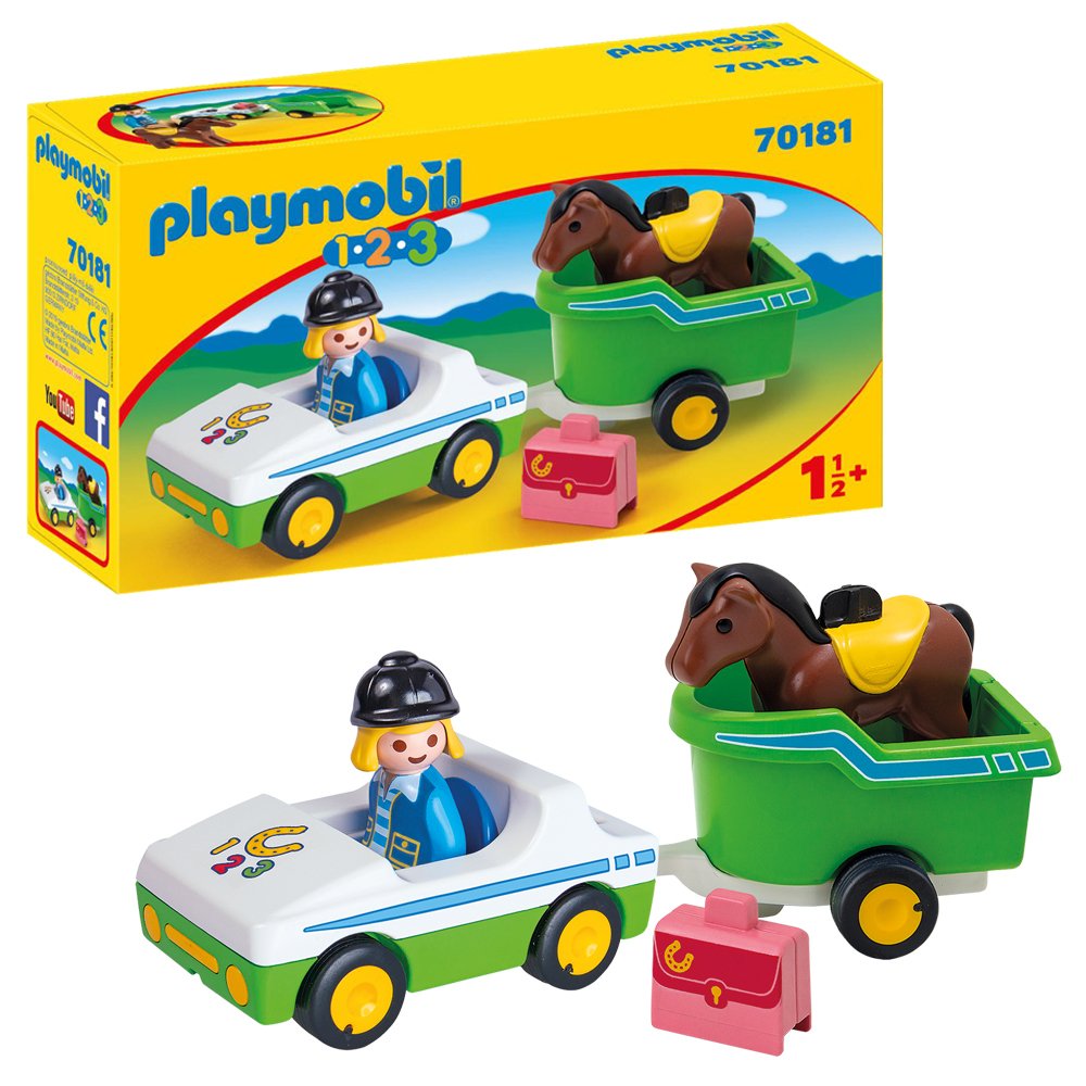 Playmobil 70181 1/2/3 Car with Horse Trailer Playset Review