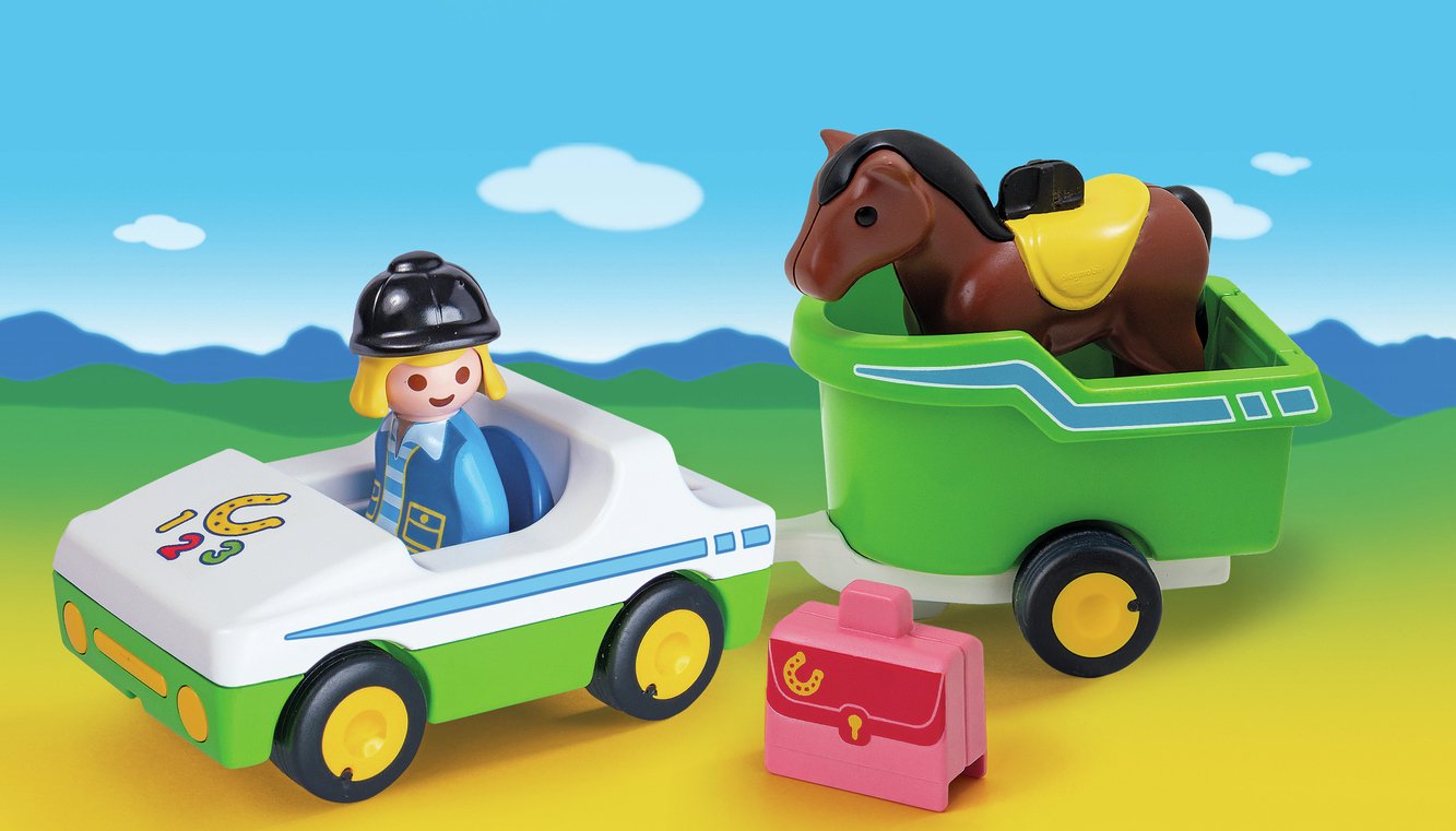 Playmobil 70181 1/2/3 Car with Horse Trailer Playset Review