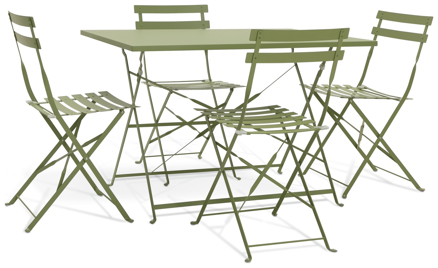 Habitat Eve 4 Seater Folding Metal Patio Set - Light Green