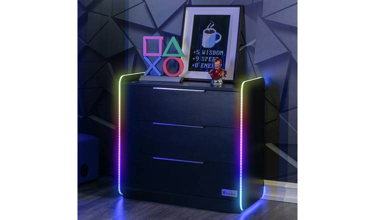 X Rocker Electra 3 Drawer Chest - Black
