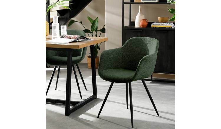 Habitat Noella Fabric Dining Chair - Green