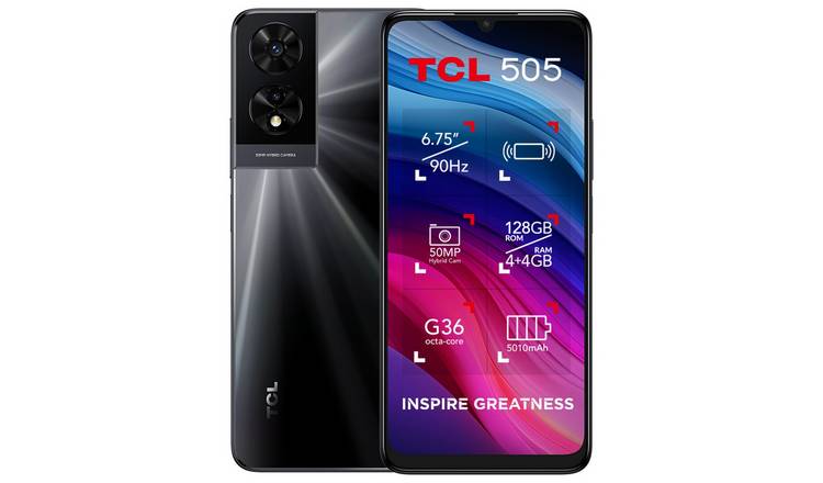 SIM Free TCL 505 128GB Mobile Phone - Space Grey