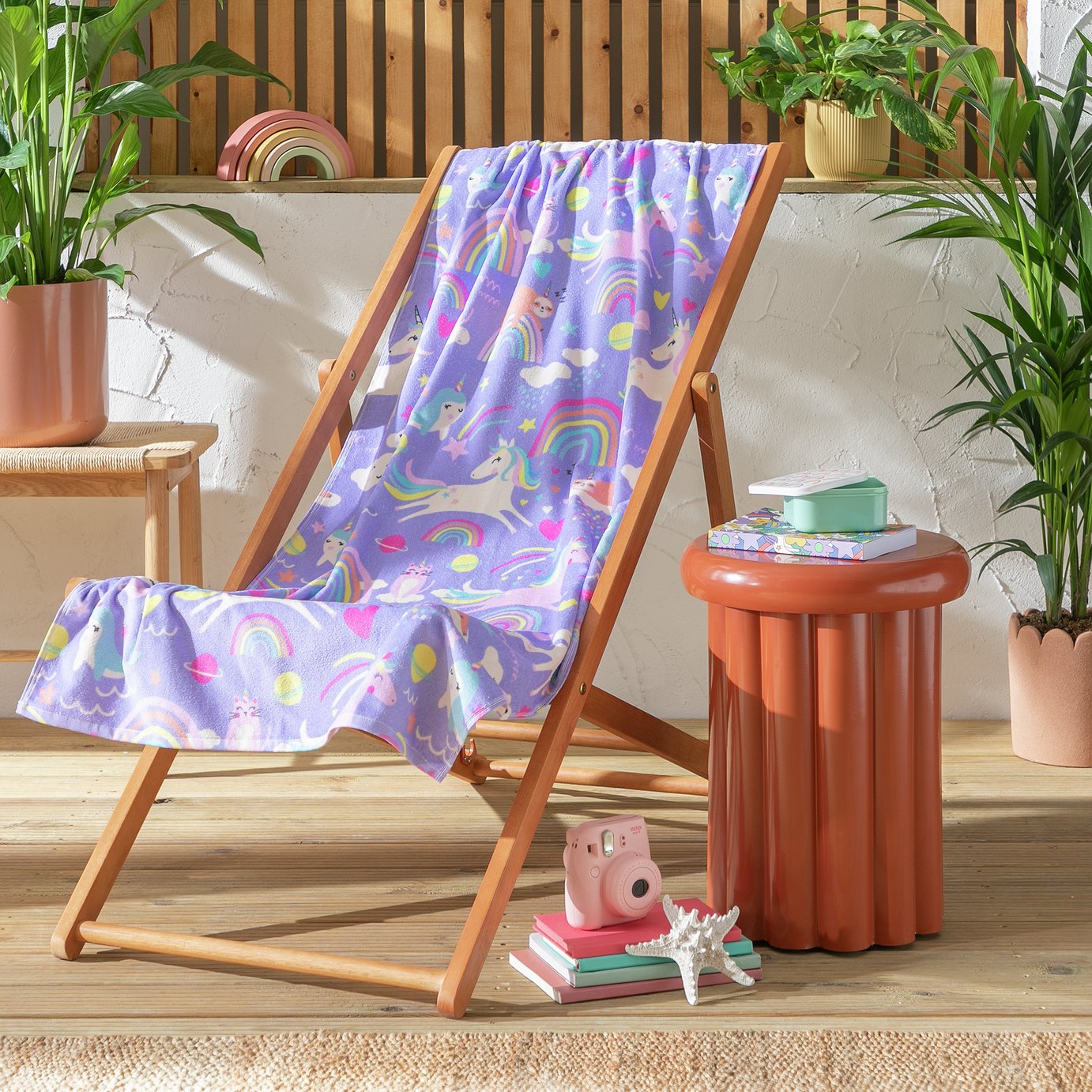 Argos Home Unicorn Print Beach Towel