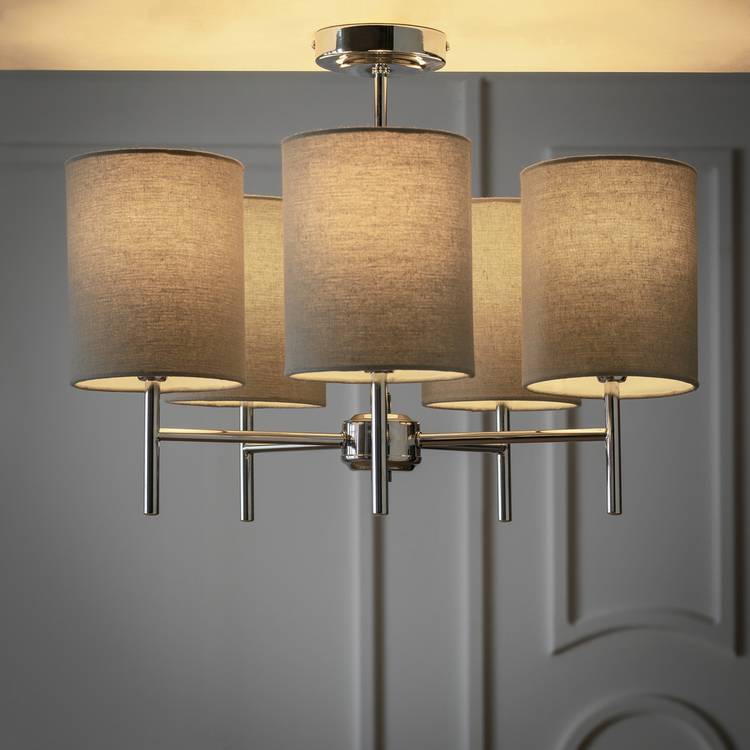 Argos Home Candelabra Steel 5 Light Ceiling Light - Grey 0