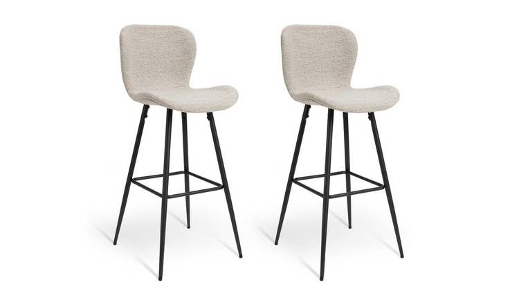 Habitat Etta Pair of Fabric Bar Stools - Natural